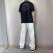 Summer Trendy High Street Vibe Style White Ripped Jeans Men's American Loose Straight Leg Casual Versatile Long Pants_mkmklike.com