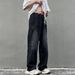 Vintage Washed Distressed Jeans – Oversized Straight-Leg Denim With Artful Rips (S-XXXL, Lightweight Cotton, 90s Streetwear Revival)_mkmklike.com