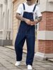 Men's Denim Overalls, Washed Casual Jumpsuit With Adjustable Straps, Streetwear Baggy Fit For Daily Wear_mkmklike.com