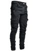 Men's Slim Fit Stretch Jeans With Side Pockets - Mid Rise Comfortable Cotton Denim Pants For Casual Wear_mkmklike.com