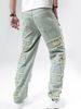 Men's Non Stretch Motorcycle Jeans Straight Leg Street Splicing With Frayed Edges And Holes Denim Pants Trendy Casual High Street Jeans_mkmklike.com