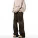 MADWITCH New American Style Leopard Print Jeans Straight Loose Men's Vintage Casual Pants_mkmklike.com