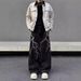 Men's Vintage Lightning Bolt Jeans – Oversized Streetwear With Embroidery & Anti-Fit Silhouette (S-3XL, Black, Distressed Denim)_mkmklike.com