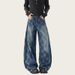 Retro Checkered Washed Jeans – 90s Grunge Baggy Fit With Button Fly (S-3XL)_mkmklike.com