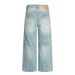 Punk Washed Denim Men's Wide-Leg Loose Vintage Frayed Hem Casual Straight-Leg Pants Trendy_mkmklike.com