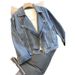 Women's Clothing Vintage French Denim Jacket - Oversized Casual Blouse With Classic Lapel, Long Sleeve, Comfortable Polyester Blend (Blue, S/M/L/XL)_mkmklike.com