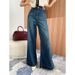Women's Clothing High Waist Wide Leg Stretch Denim Jeans - Soft Washed Comfortable Casual Pants For Autumn_mkmklike.com