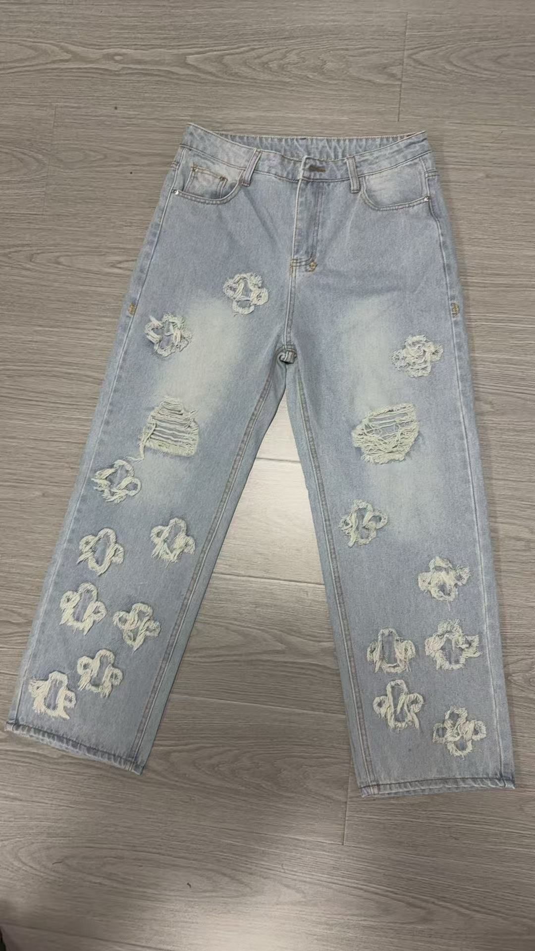 Men's Baggy Hip Hop Jeans – Oversized Streetwear Style (XL-3XL, Distressed Wash, Comfort Fit)_mkmklike.com
