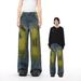 Men's Clothing Distressed Vintage Straight-Leg Jeans For Men – American High Street Style With Patchwork & Ripped Details_mkmklike.com