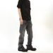 Men's Distressed Flared Jeans - Vintage Washed Black Gray Denim Pants With Ripped Hem & Streetwear Style_mkmklike.com