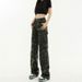 Women's Camouflage Cargo Pants 2026 Spring/Summer New Popular High-Waisted American Style Straight Narrow Wide-Leg Jeans_mkmklike.com