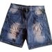 Men's Vintage Washed Denim Shorts - Mid-Length Light Blue Straight Fit Summer Casual Shorts (31-36)_mkmklike.com