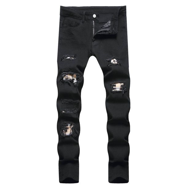 Men's Ripped Jeans - Distressed Denim Pants For Casual Streetwear, Slim Fit Stretch Comfort_mkmklike.com