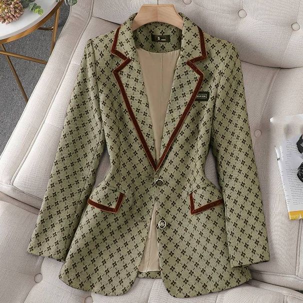 Women's Clothing Socialite elegant style suit two-piece spring and autumn printed suit _mkmklike.com