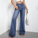 Women's Clothing Straight-Leg High-Waisted Jeans – Classic & Comfortable With Solid Color (S-XL, Blue)_mkmklike.com