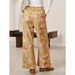Women's High-Waisted Wide Leg Jeans Retro Rose Print Loose Fitting Casual Trousers Rolled up Cross Border Bestseller_mkmklike.com