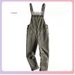 Pure ✅American Retro Casual Overalls For Men Large Pocket Workwear Suspender Pants Unisex Couple Korean Version One-Piece_mkmklike.com