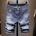 Men's Clothing Elastic Denim Shorts Men's Summer New Slim Straight Pants High Street Versatile Pants Fashion Trend_mkmklike.com