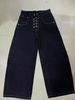 Vintage Button-fly Baggy Jeans For Men & Women - Retro High Waisted Loose Fit Denim Pants With Straight Leg_mkmklike.com