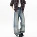 Retro Jeans Men's Fattened Plus Size Wide-leg Pants Oversize Trendy Brand Gradual Change Straight Pants Men_mkmklike.com