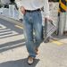 Men's High Quality Jeans Trendy Brand Loose Fitting Casual Trousers Spring Autumn Hong Kong Style Washed Distressed_mkmklike.com