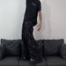 Men's American Retro Washed Denim Jeans High Street Style Loose Wide Leg Straight Leg Floor Length Trousers Black Blue Cotton_mkmklike.com