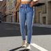 Women's Baggy Straight Leg Low Rise Jeans With Lace Up Pockets Style Trousers For Ladies_mkmklike.com