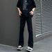Cleanfit Men's Flared Jeans American Style Versatile Black Stretchy Slim Fit Curved Edges_mkmklike.com