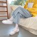 Straight Jeans Men's Trendy Brand Ins Loose Casual Trousers Korean Version Trendy Wide-leg Trousers Hong Kong Style Versatile Dad Trousers_mkmklike.com