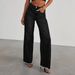 Women's Clothing Fashion Retro Raw Edge Women New High Waist Straight Leg Side Seam Stitching Frayed Denim_mkmklike.com