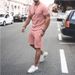 Men's short-sleeved shorts two-piece sports and leisure suit_mkmklike.com
