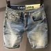 Men's Heavyweight Denim Shorts Trendy Brand High Quality Classic Style Slim Fit Straight Leg Summer Five Point Pants_mkmklike.com