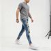 Men's Premium Slim Fit Distressed Denim - 2026 Paint Splattered Ankle Jeans With Reinforced Stitching Distressed Destroyed With Rips_mkmklike.com