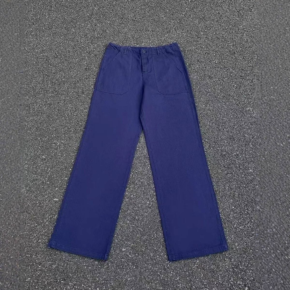 Men's Cleanfit Vintage Washed Blue Denim Pants - Retro Workwear Straight Leg Jeans With Anti-Bacterial Fabric_mkmklike.com