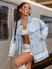 Classic Button-Front Denim Jacket For Women – Light Blue, Mid-Length, Long Sleeve – Timeless Casual & Streetwear (S-XL)_mkmklike.com