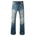 Men's Clothing Vintage Washed Denim Pants With Retro Bell Bottoms, Stretch Comfort & Streetwear Style For Tall Guys (Black/Indigo/Light Blue, XS-4XL)_mkmklike.com