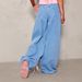 Women's High-Waisted Wide-Leg Jeans - Vintage Distressed Denim Pants With Bow Detail For Streetwear & Casual Outfits_mkmklike.com