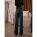 Retro High Waist Slim Fit Stretch Straight Leg Jeans For Women Plus Size Slimming Wide Leg Pants 2026 New Style Curvy Fit_mkmklike.com