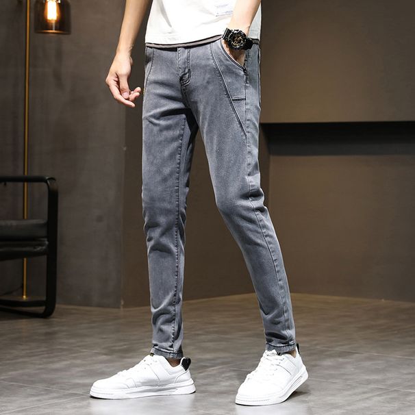 Washed Denim Trousers, Youth Elastic Slim Pants, Suitable For All Seasons_mkmklike.com