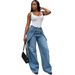 Women's Casual Straight Leg Jeans Style Street Fashion Misaligned Button Design New Style_mkmklike.com
