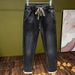2025 Spring Autumn Summer Thin Elastic Waist Black Jeans Men Drawstring Harem Stretch Trendy Casual Long Pants_mkmklike.com