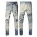 Men's Clothing American High Street Fashion Brand Men's Jeans Men's Slim Fit Hole Jeans Men's Long Trousers Retro Ripped Oil Hole Men's Trousers 1336_mkmklike.com