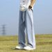 HOLDFREE Light Blue Jeans Boys New Summer Thin Ruffian Handsome High Street Straight Loose Casual Pants_mkmklike.com