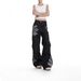 Unisex Vintage Floral Print Oversized Straight-Leg Jeans Baggy Trousers with Tribal Motifs Streetwear Retro Style_mkmklike.com