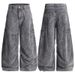 Unisex Baggy Cargo Pants – 100% Cotton Military Utility Joggers With Paratrooper Silhouette & Washed Effect (XS-2XL, Dark Grey/Light Grey)_mkmklike.com