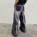Unisex Distressed Denim Pants – High Street Washed Wide-Leg Jeans With Deconstructed Paneling (S-Xxxl)_mkmklike.com