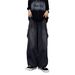 Men's High Street Vintage Wide Leg Cargo Jeans Loose Fit Straight Denim Pants With Big Pockets Streetwear Fashion_mkmklike.com