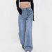 Y2K Wide Leg Denim Jeans For Women - Loose Fit Plus Size Floor Length Pants With Vintage Wash (S-XXL)_mkmklike.com