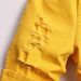 Men's Distressed Denim Shorts Yellow Stretch Mid-Length Straight Leg Casual Pants Stylish Design_mkmklike.com