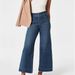 Women's Clothing Spring And Summer New Casual Denim Trousers Nine Point Washed Elastic Flared Wide Leg Trousers_mkmklike.com